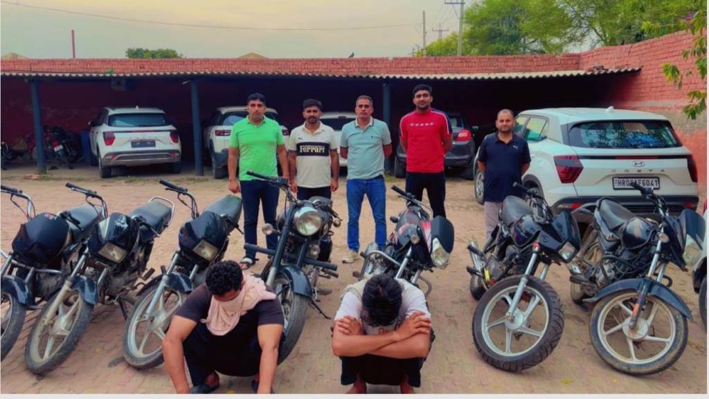 Two members of a twowheeler theft gang arrested 7 stolen motorcycles recovered